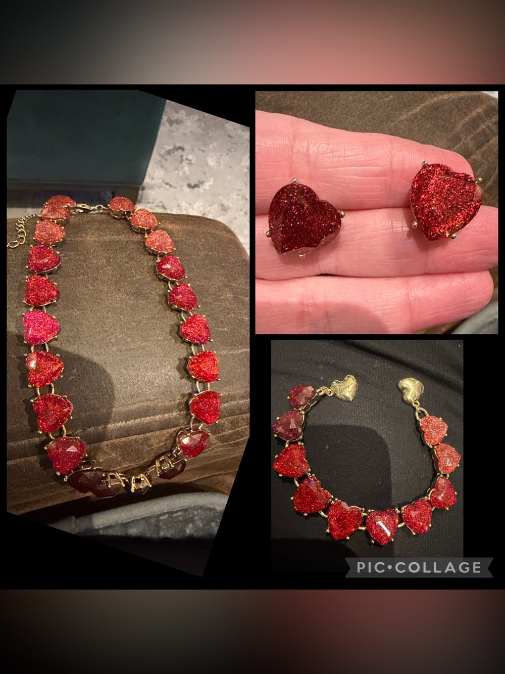 Betsey Johnson Lucite Heart Set